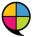 Cirkelformad symbol med fyra färger (Reco-logotyp)