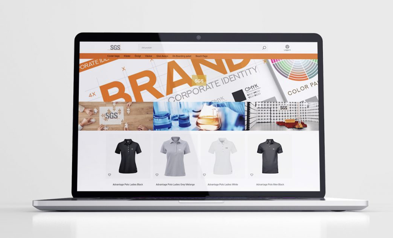 Laptop som visar företaget SGS:s nya e-handelslösning