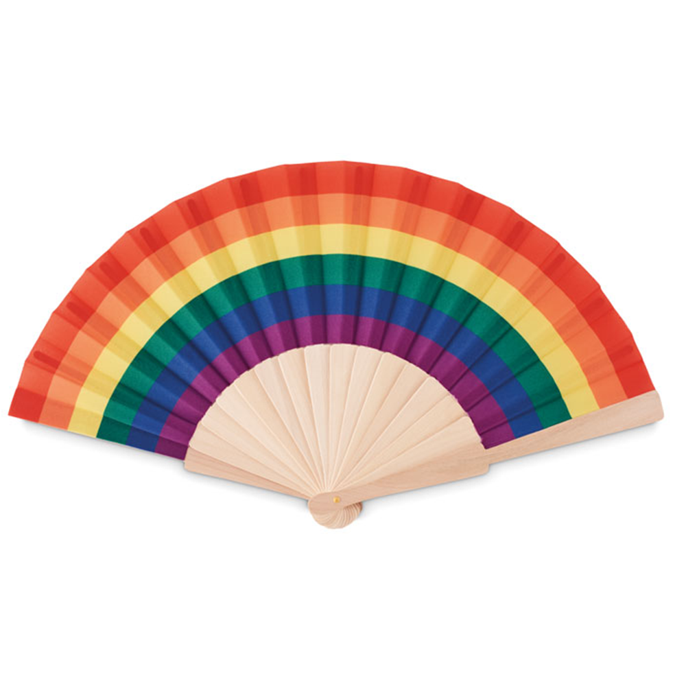 Regnbågsfärgad solfjäder