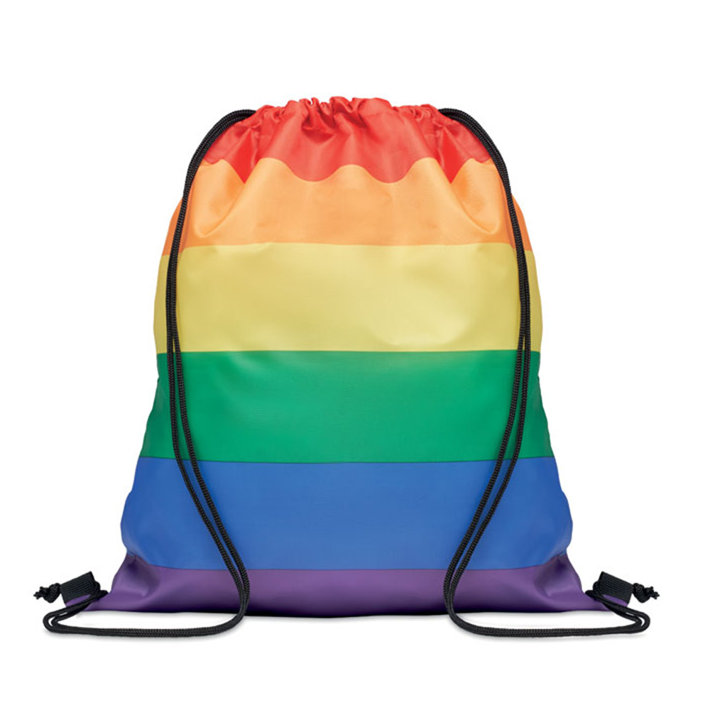 Regnbågsfärgad gymnastikpåse RPET