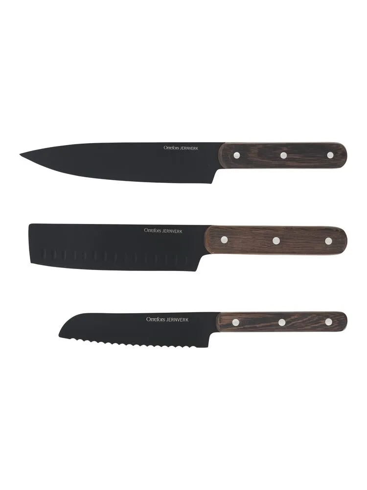 OJ Knivset 3-pack Svart Svart
