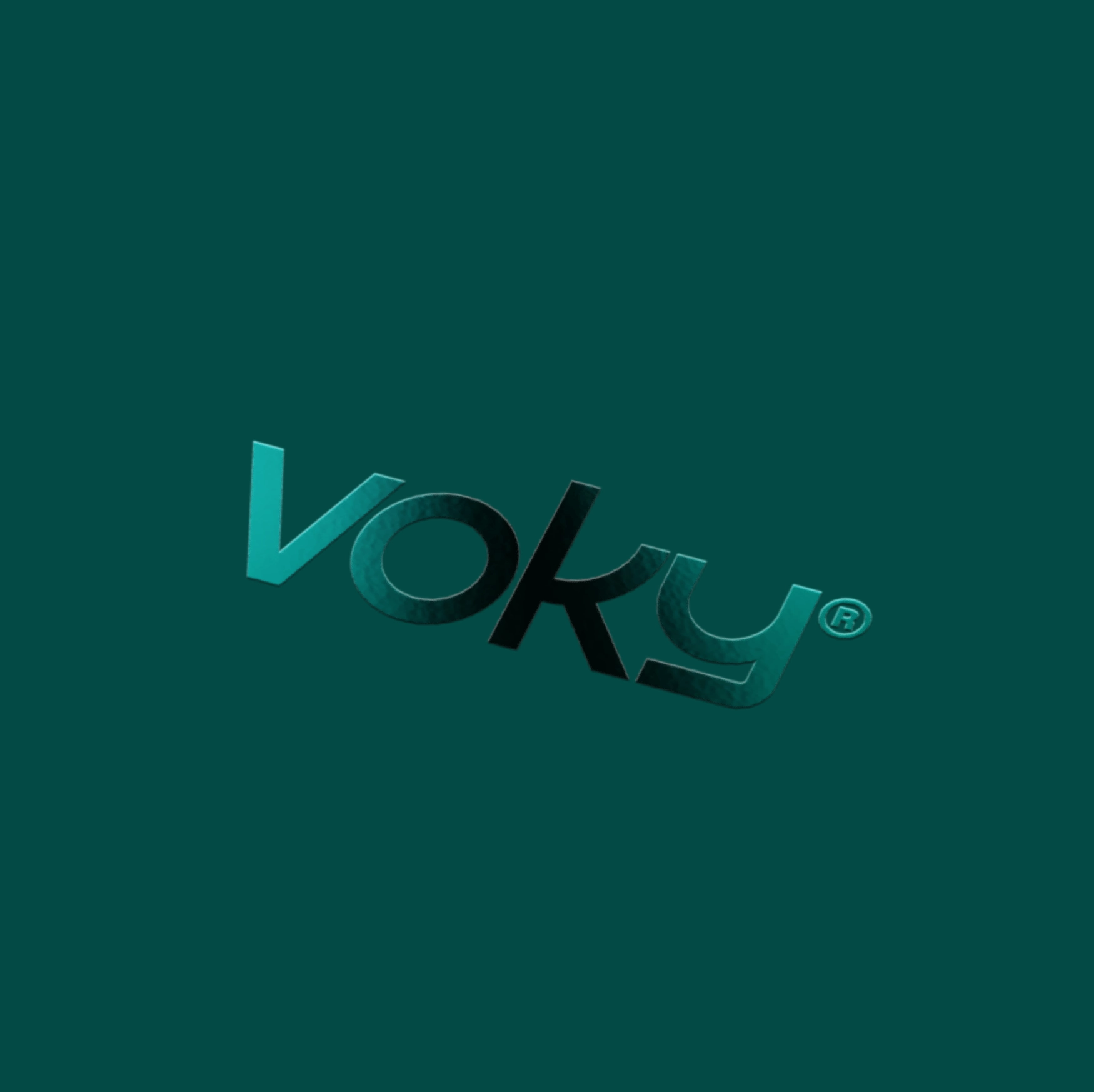 UV-tryckmockup med Voky-logga