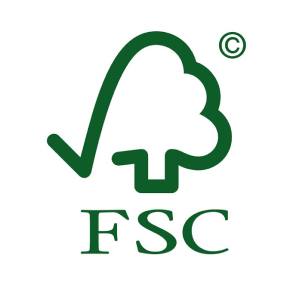 FSC-certifierad logotyp med kontrollmärke och trädelement