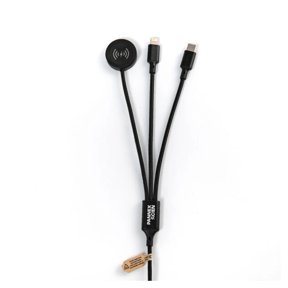 Multikabel 3-i-1 med trådlös laddning
