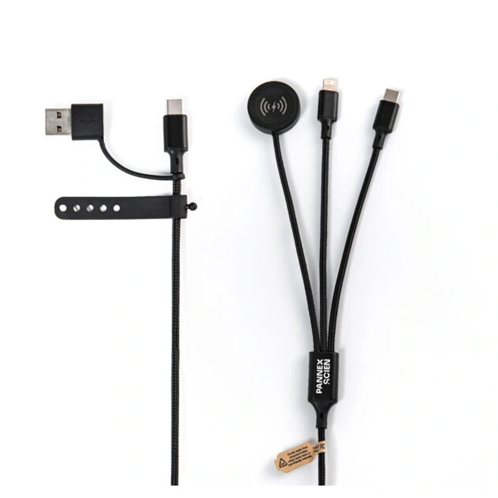Multikabel 3-i-1 med trådlös laddning