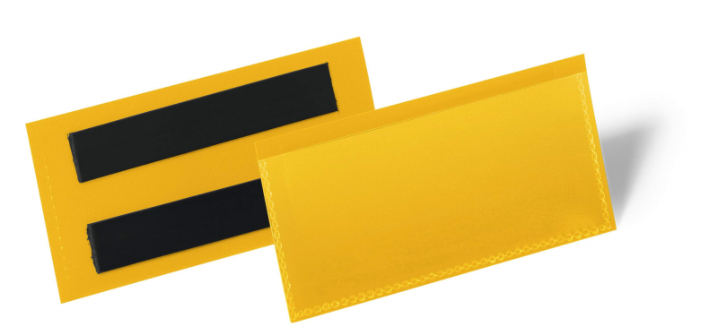 Etiketthållare magnetisk 100x38mm gul