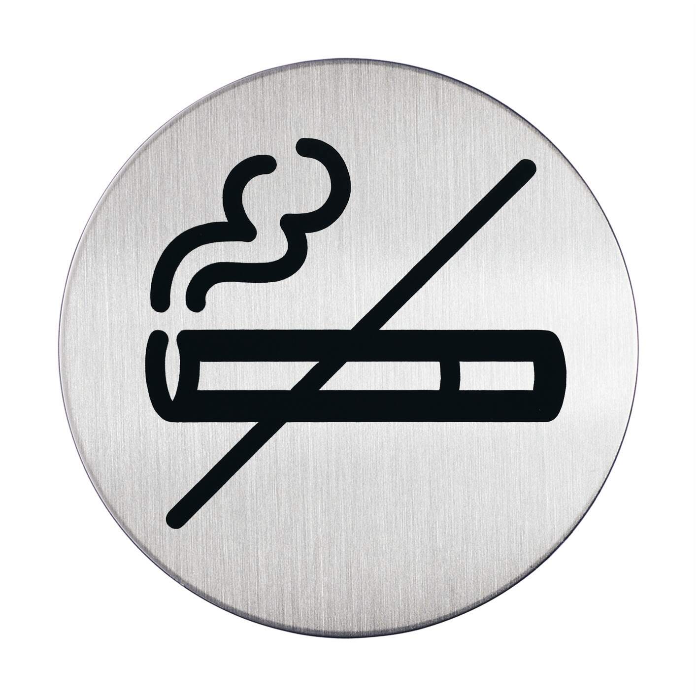 Rökning förbjuden skylt Ø83mm silver