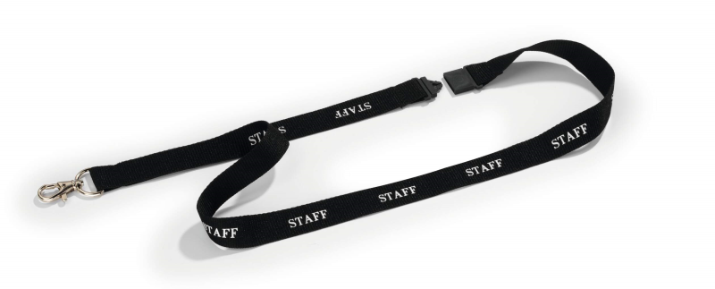 Nyckelband 20 ''STAFF'' med karbinhake svart