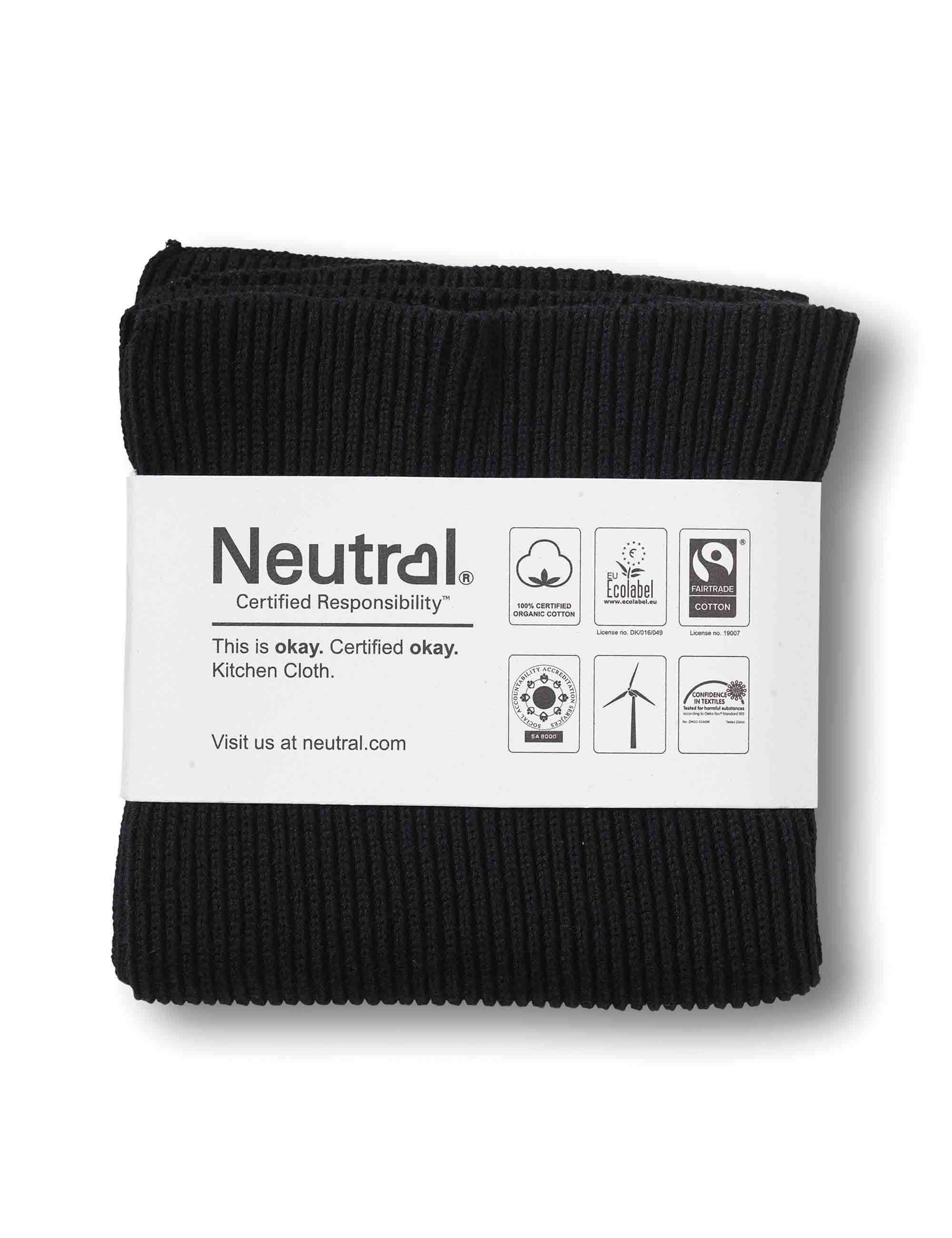 Rib Knit Kitchen Cloth (2-pack) Black