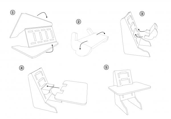 Ergonomiskt Laptopbord, Vitt