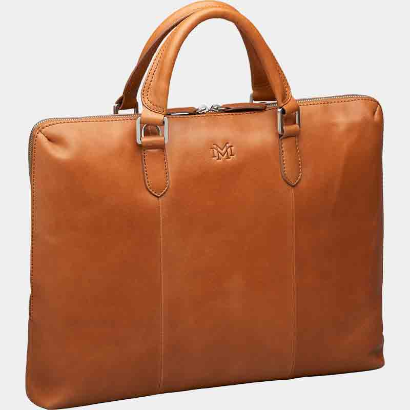 Luton Leather Briefcase Cognac