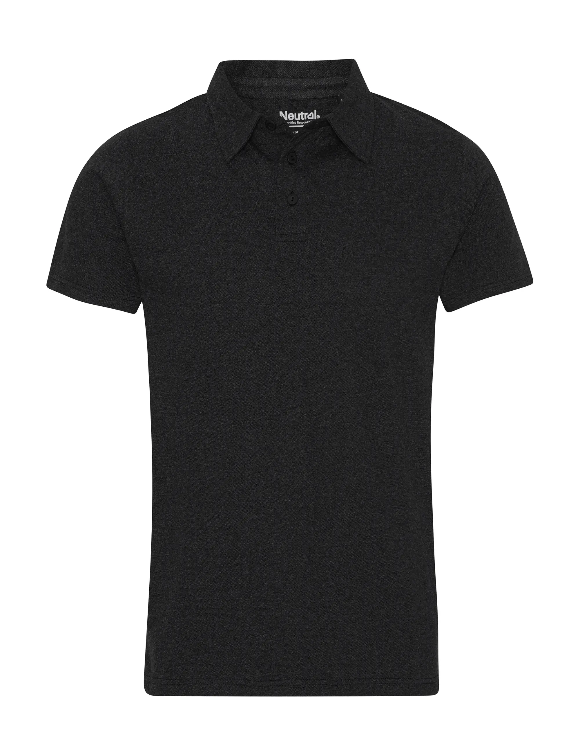 Recycled Cotton Polo Black Melange