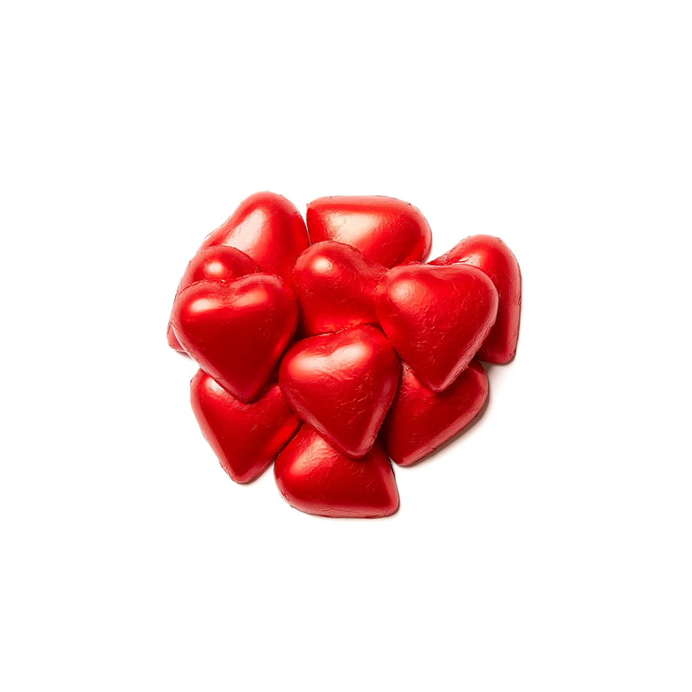 Chokladhjärtan i röd folie 1kg